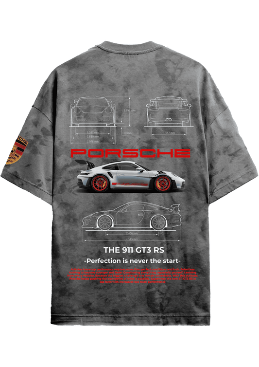 Porsche Grey Acid-Wash T-Shirt