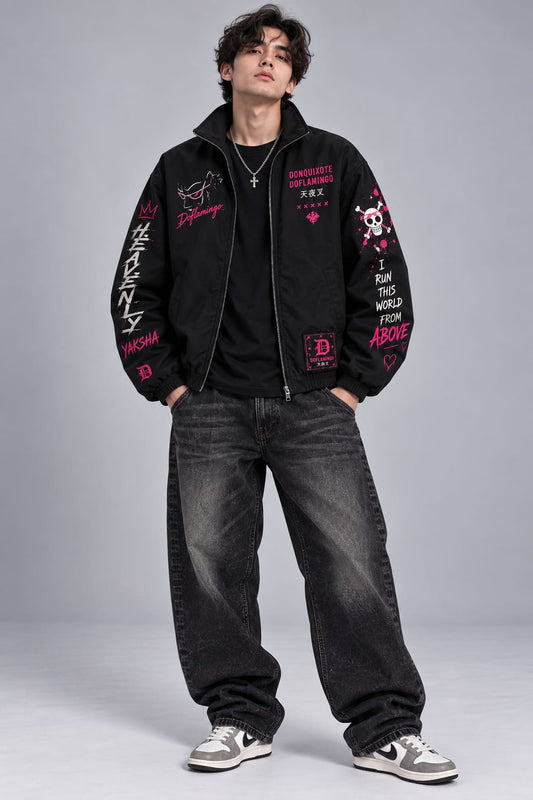 One Piece Doflamingo Black Zipper Jacket