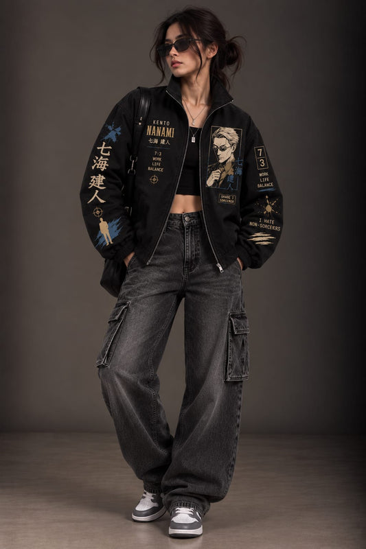 Kento Nanami Jujutsu Kaisen Black Zipper Jacket
