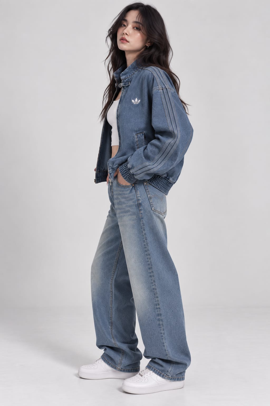 Denim Racer Moto Jacket – Oversized Streetwear | Kezual