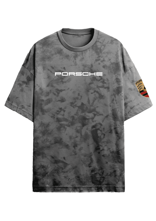 Porsche Grey Acid-Wash T-Shirt