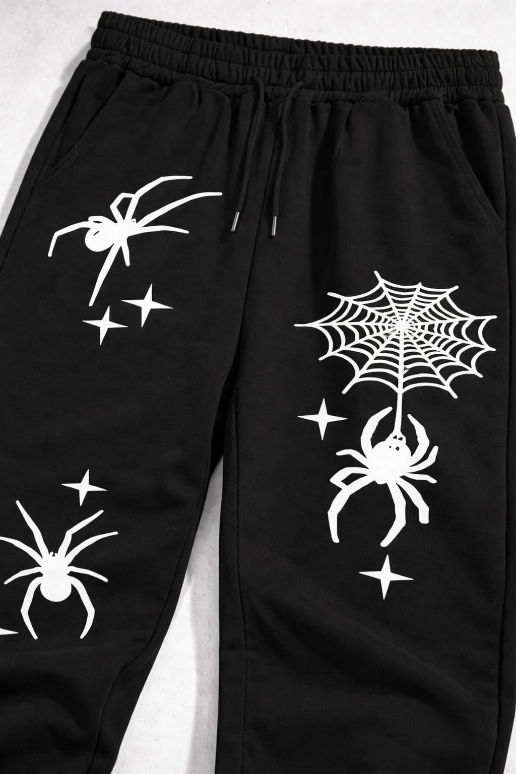 Aesthetic Spider Casual Black Oversized Sweatpants | Kezual