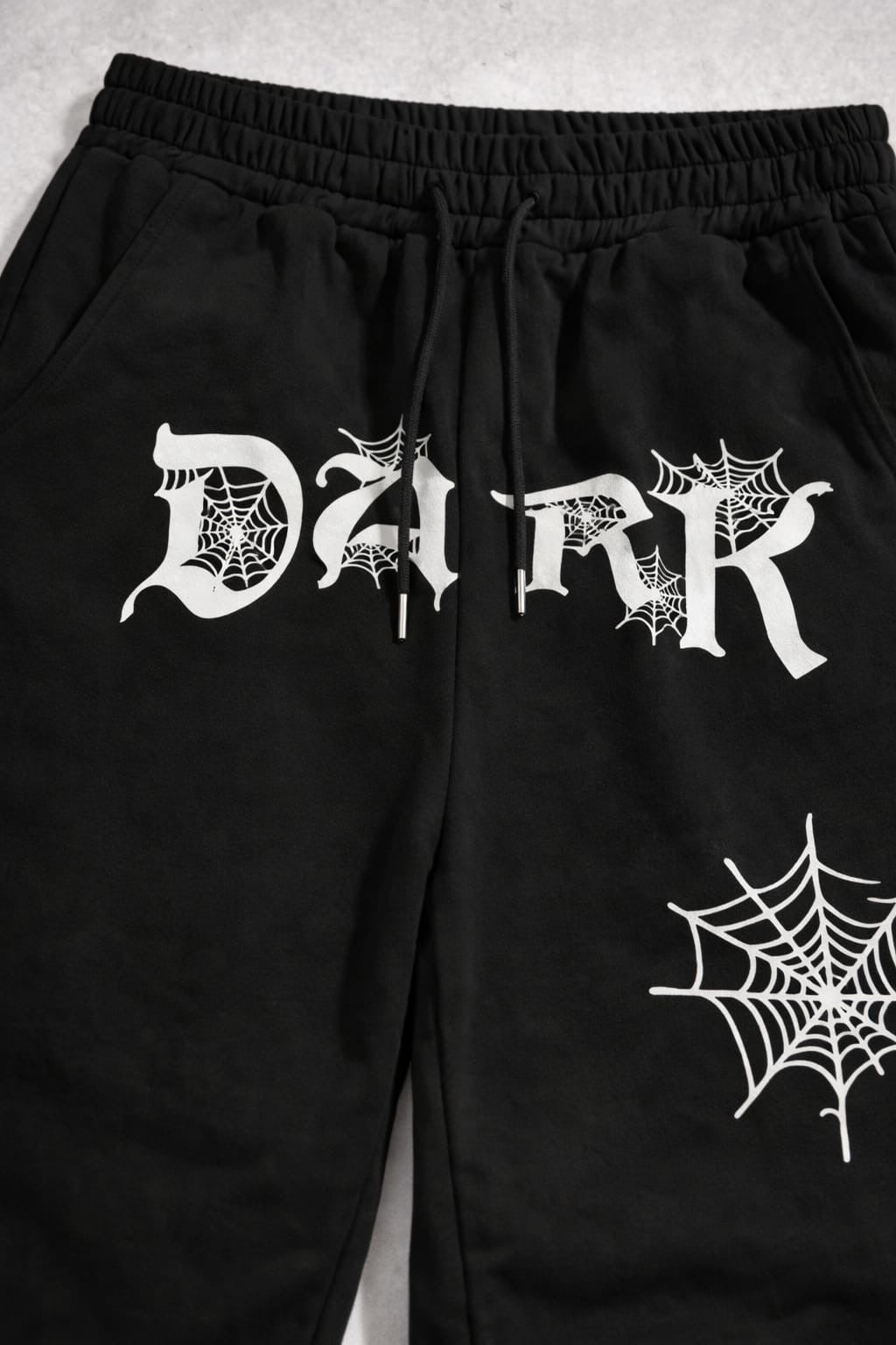 Dark Black Aesthetic Spider Web Oversized Sweatpants