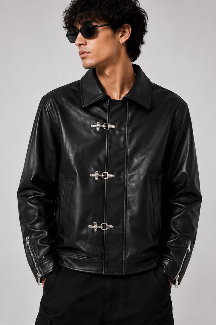 Chinese Style Premium Leather Jacket