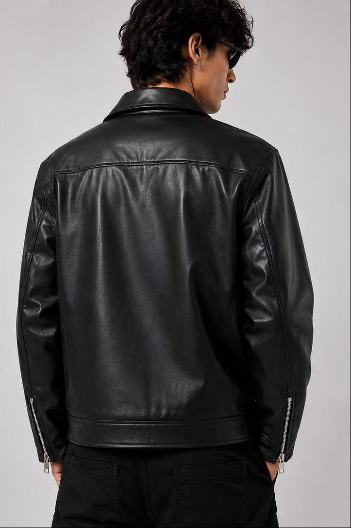 Chinese Style Premium Leather Jacket