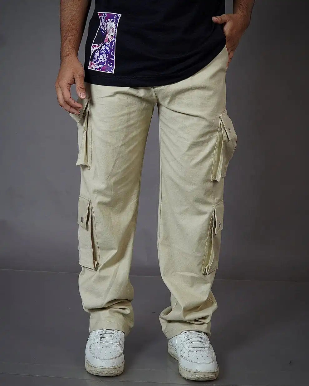 Beige Hustler Cargo Pants Kezual Styles