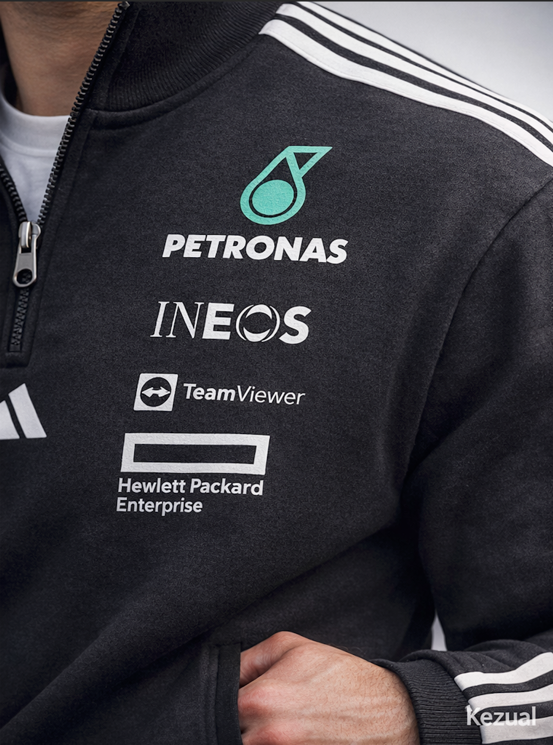 F1 PETRONAS UNISEX BLACK ZIP UP SWEATSHIRT | KEZUAL