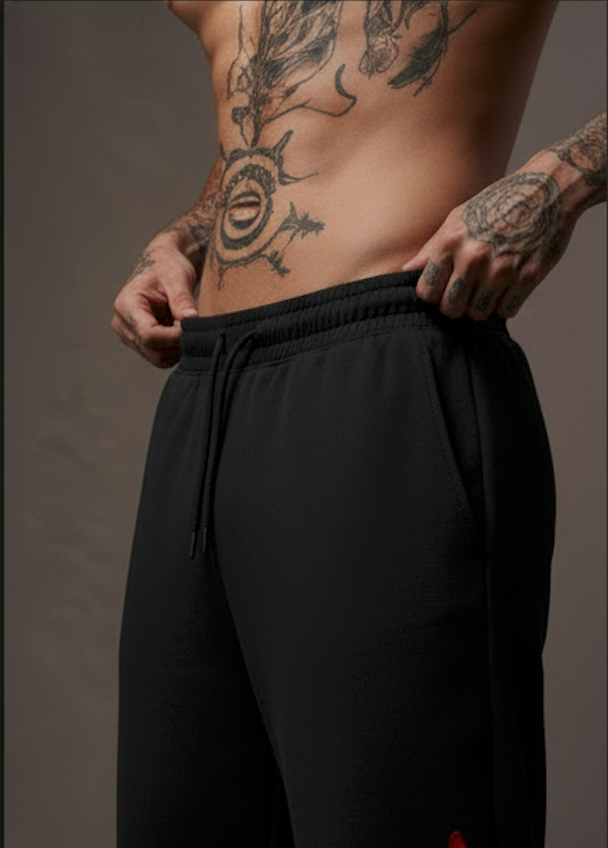 Red Fire Flame Trackpant – Unisex Baggy Streetwear by Kezual