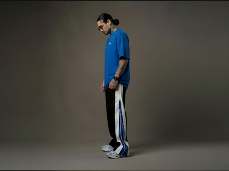 Double Zip Blue Wide Leg Zip Up Baggy Pants