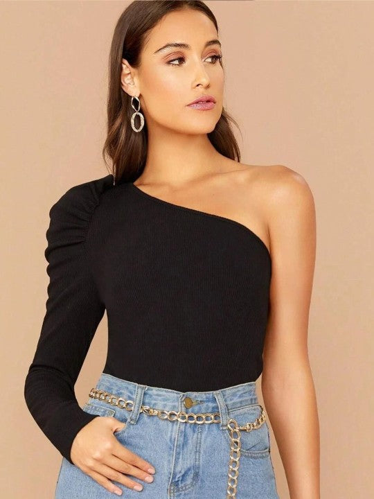 Sequinone Shoulder Dress