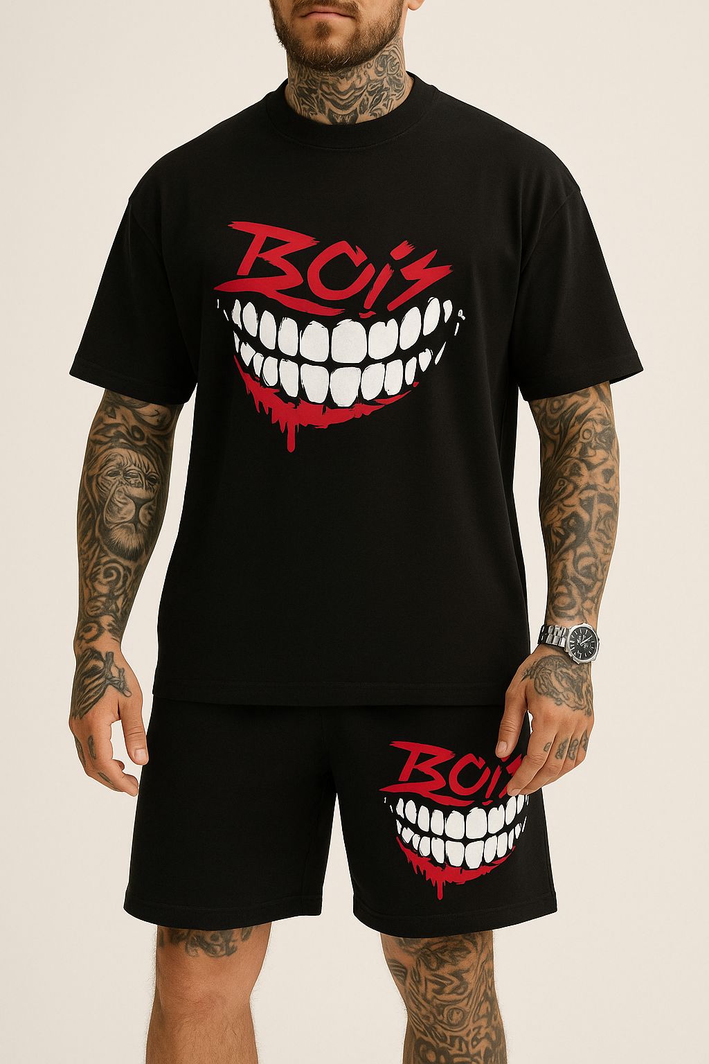 BOYS Grin Street Co-ord Set - Black