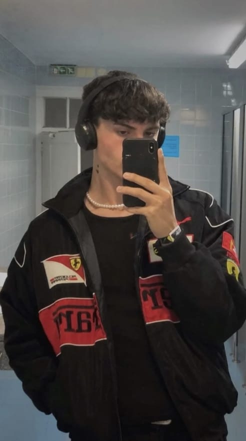 Ferrari Embroidered Black Puffer Jacket