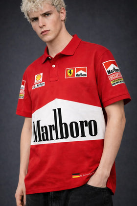 Vintage Racing Livery Polo Tee – Red Edition