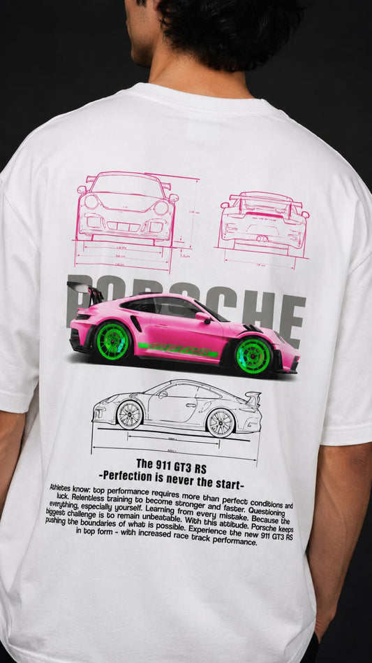 Porsche Pink GT3 White Tshirt