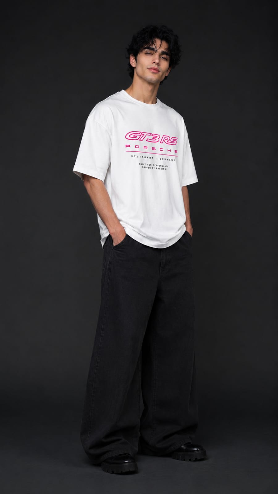 Porsche Pink GT3 White Tshirt