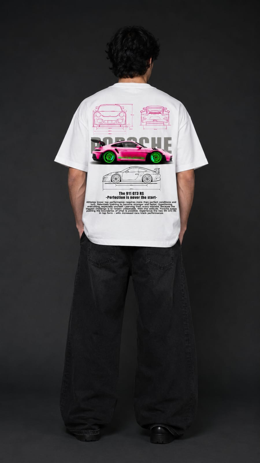Porsche Pink GT3 White Tshirt