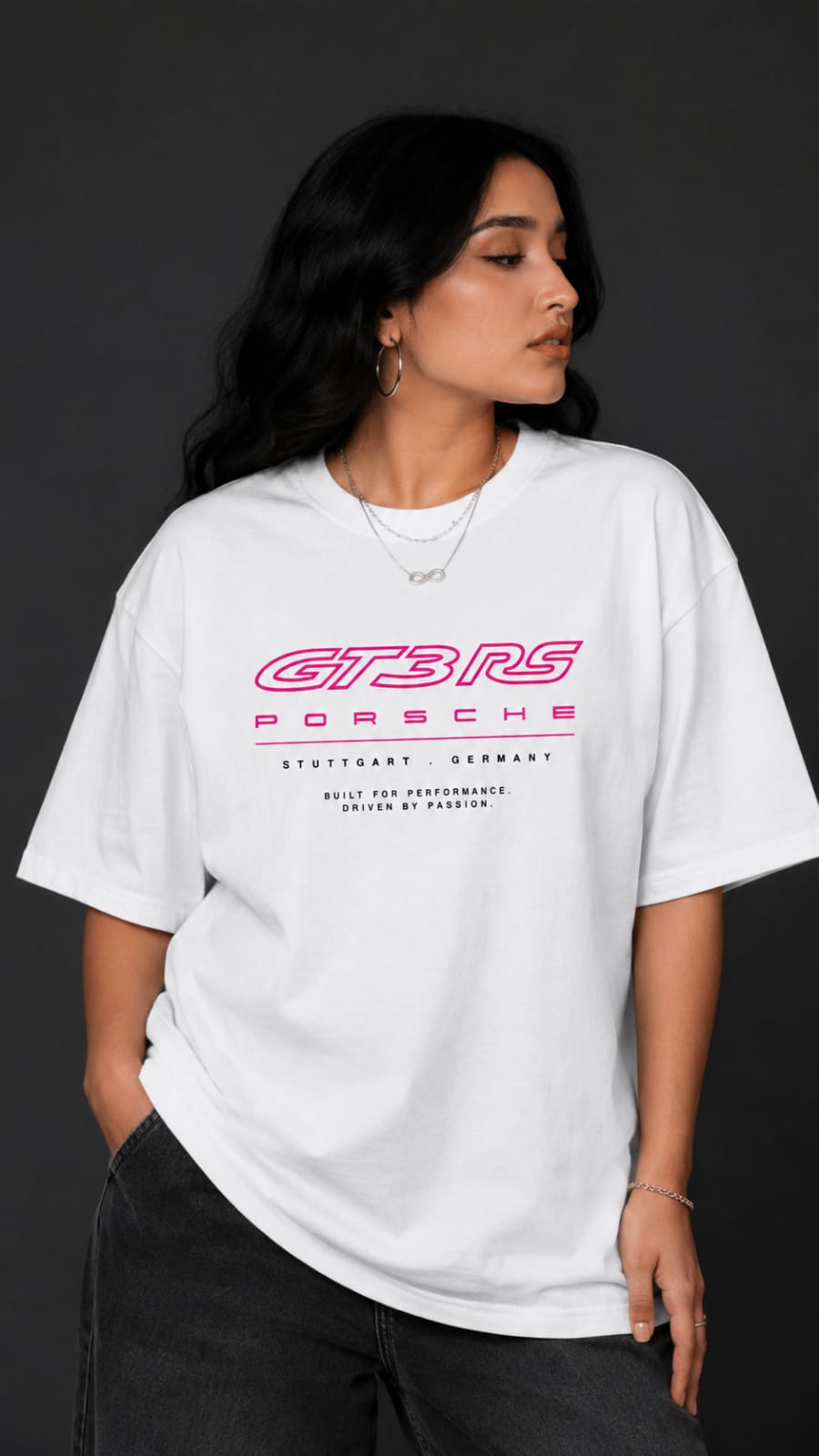 Porsche Pink GT3 White Tshirt