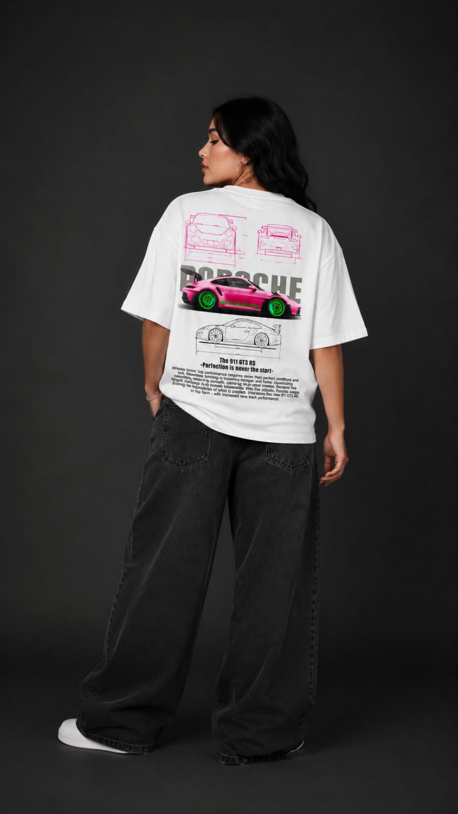 Porsche Pink GT3 White Tshirt