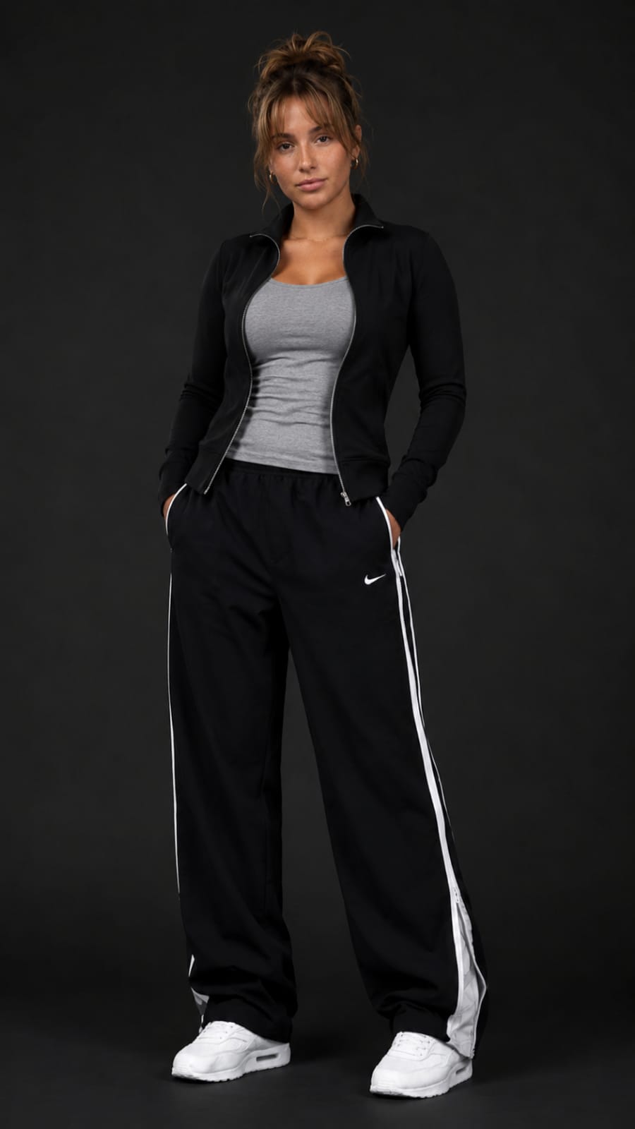 Black Zipper Nike Jogger Pants | Kezual