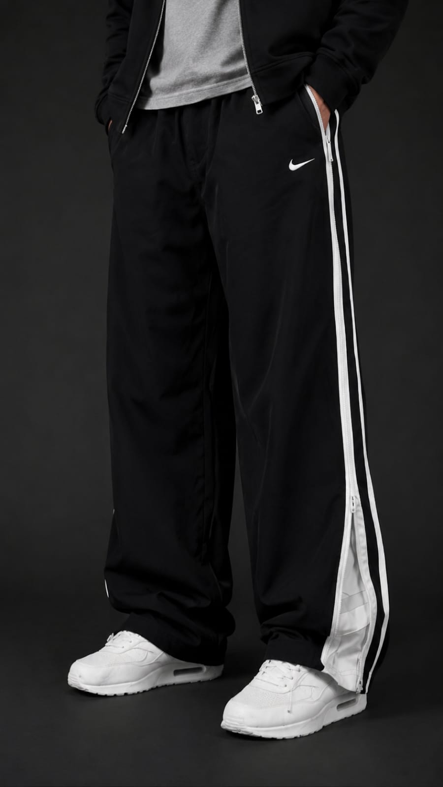 Black Zipper Nike Jogger Pants | Kezual