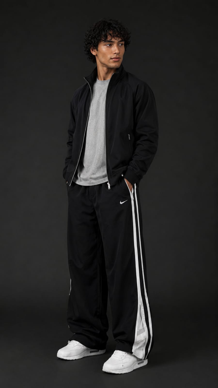Black Zipper Nike Jogger Pants | Kezual