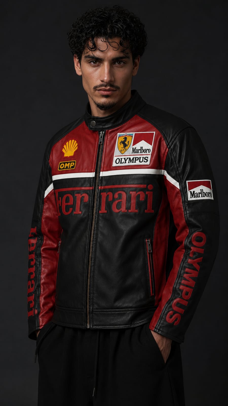 Red Porsche Leather Embroidered Jacket | Unisex Streetwear – Kezual