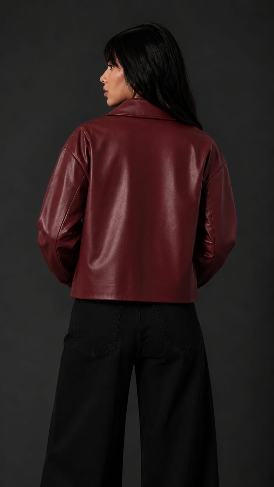 Maroon Leather Jacket – Premium Streetwear