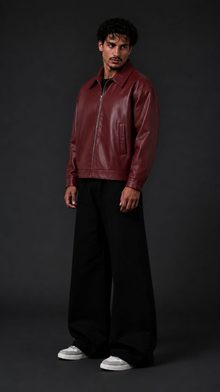 Maroon Leather Jacket – Premium Streetwear