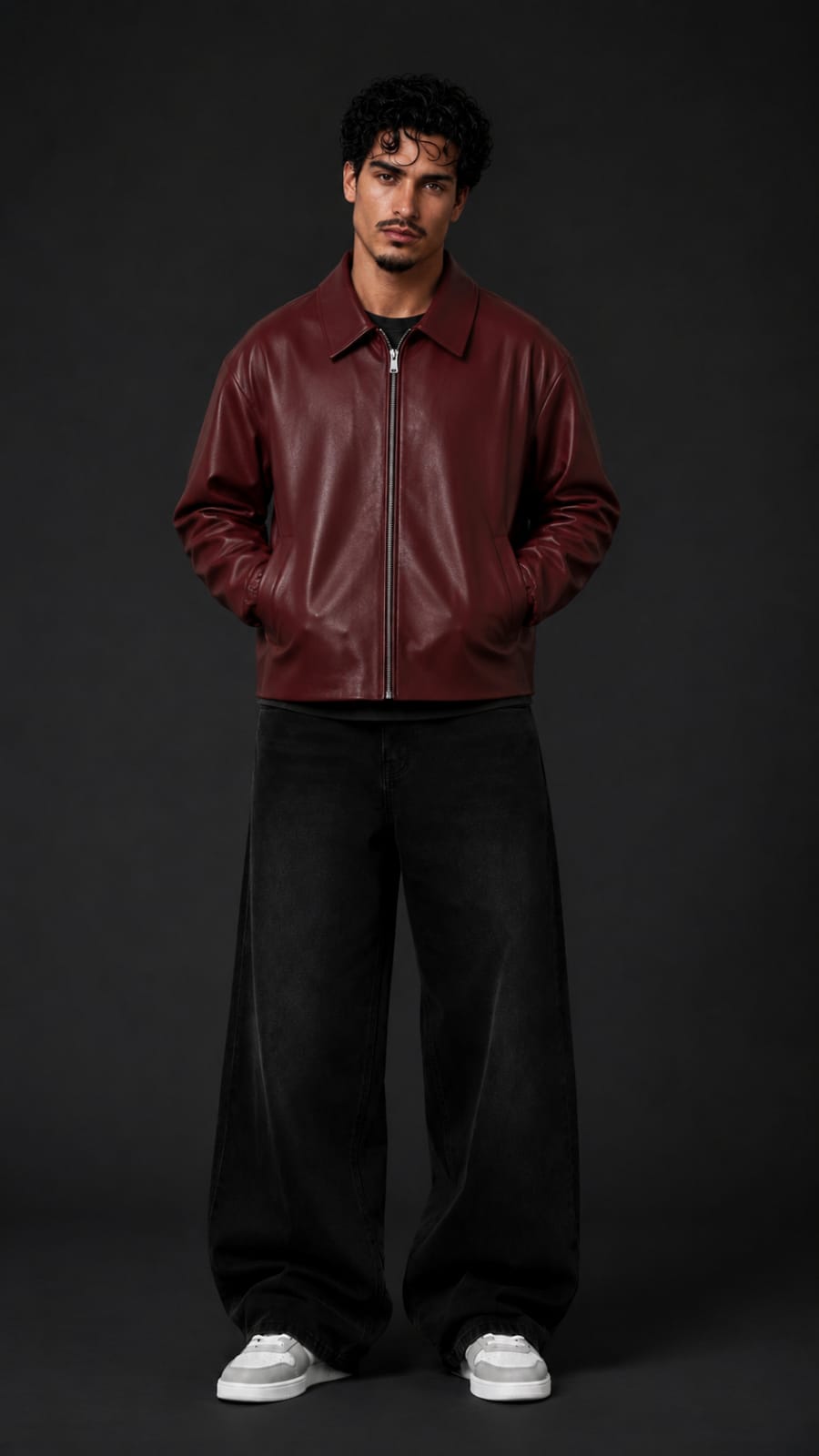 Maroon Leather Jacket – Premium Streetwear