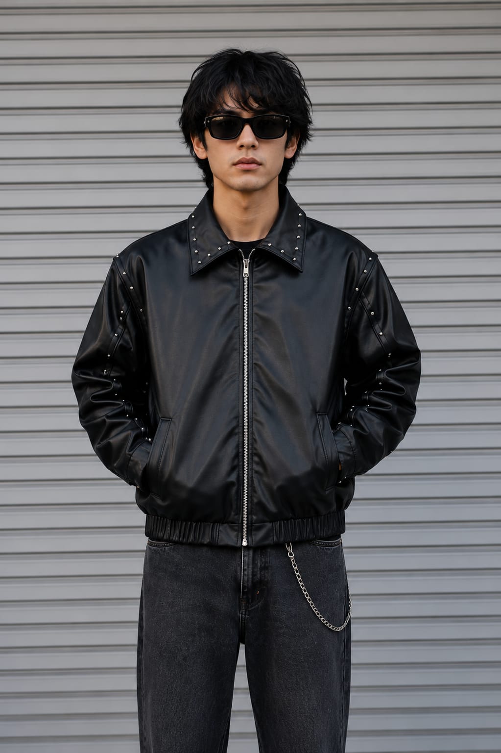 Kezual Studded Leather Jacket – Premium Streetwear