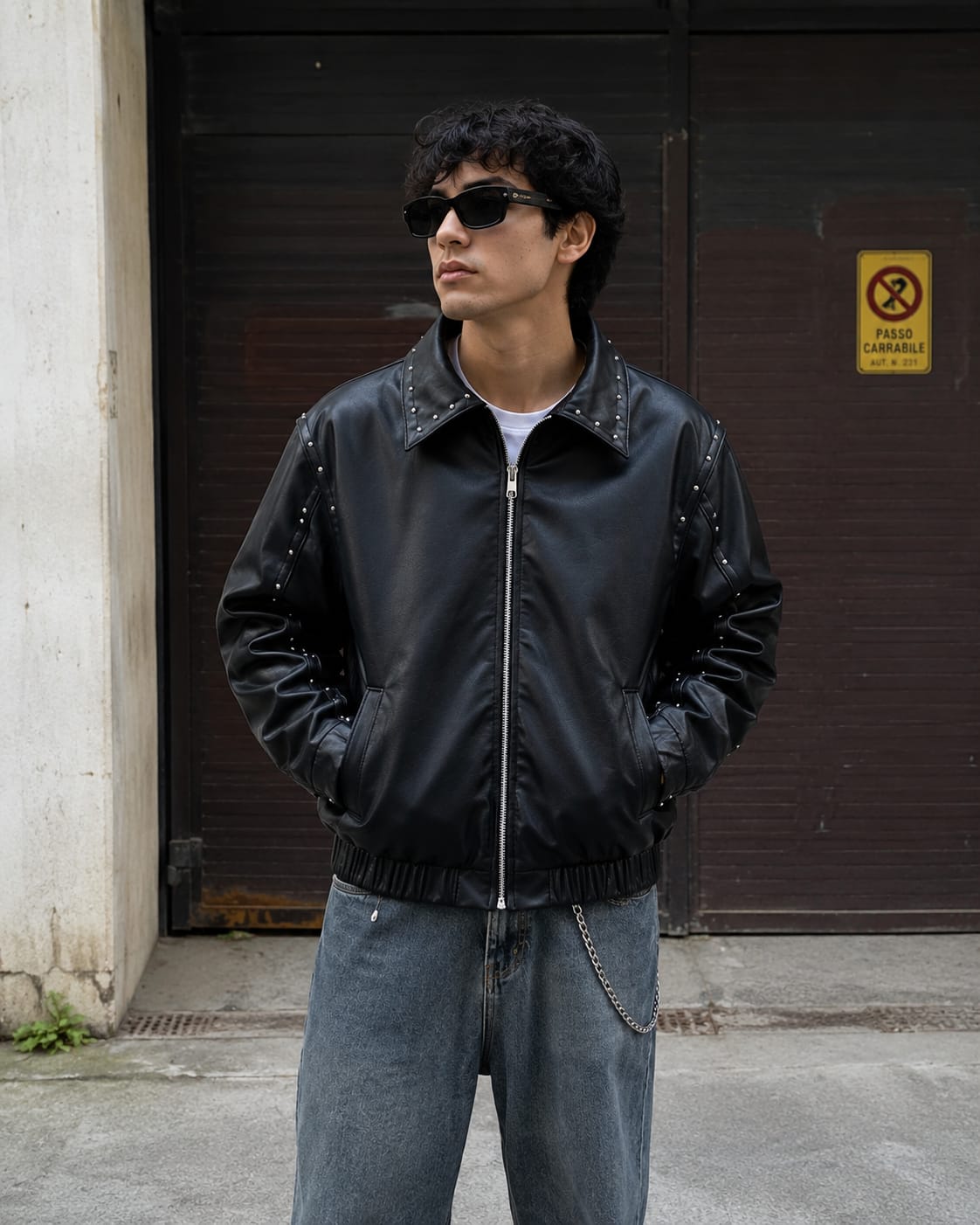 Kezual Studded Leather Jacket – Premium Streetwear