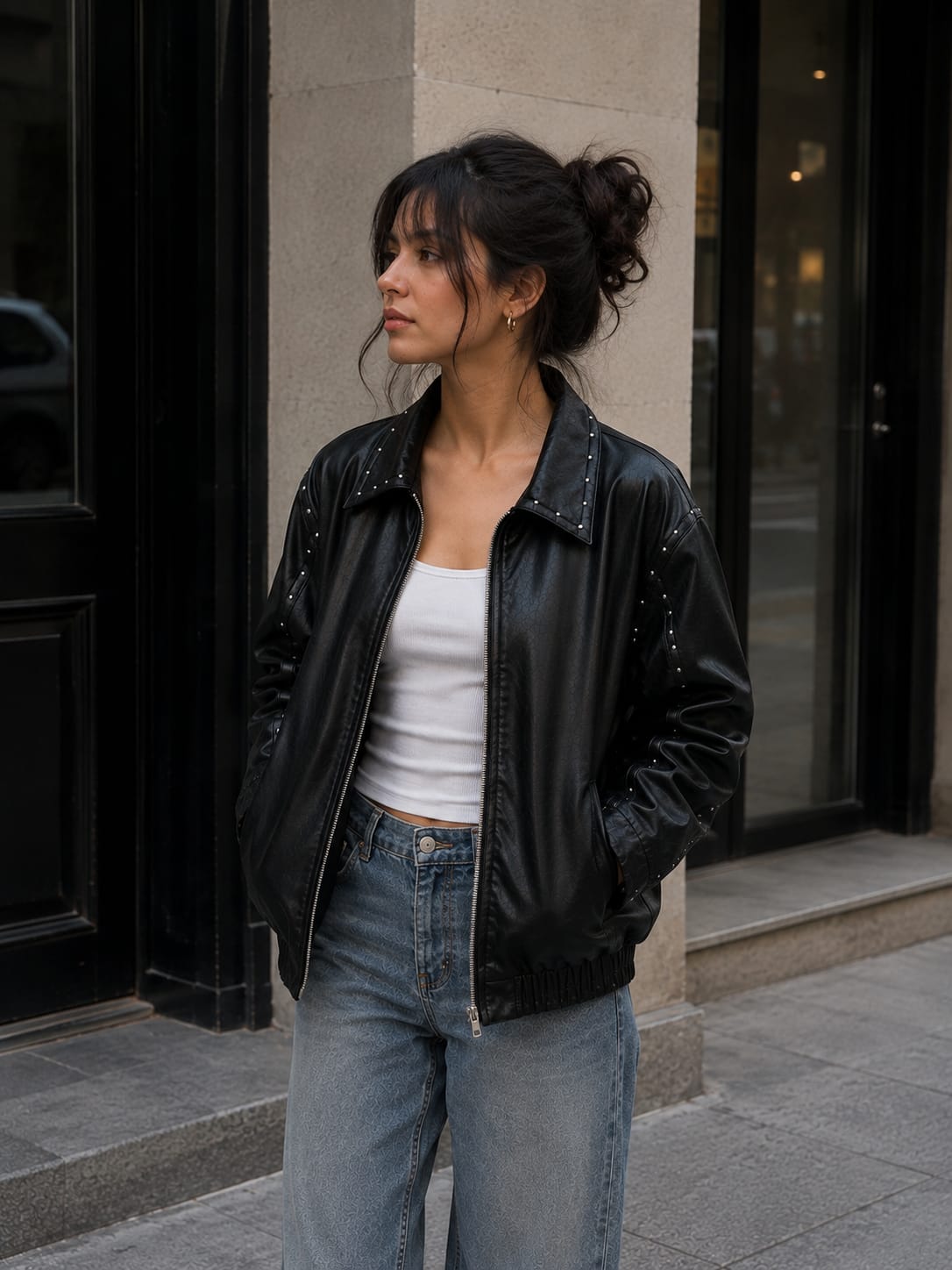 Kezual Studded Leather Jacket – Premium Streetwear