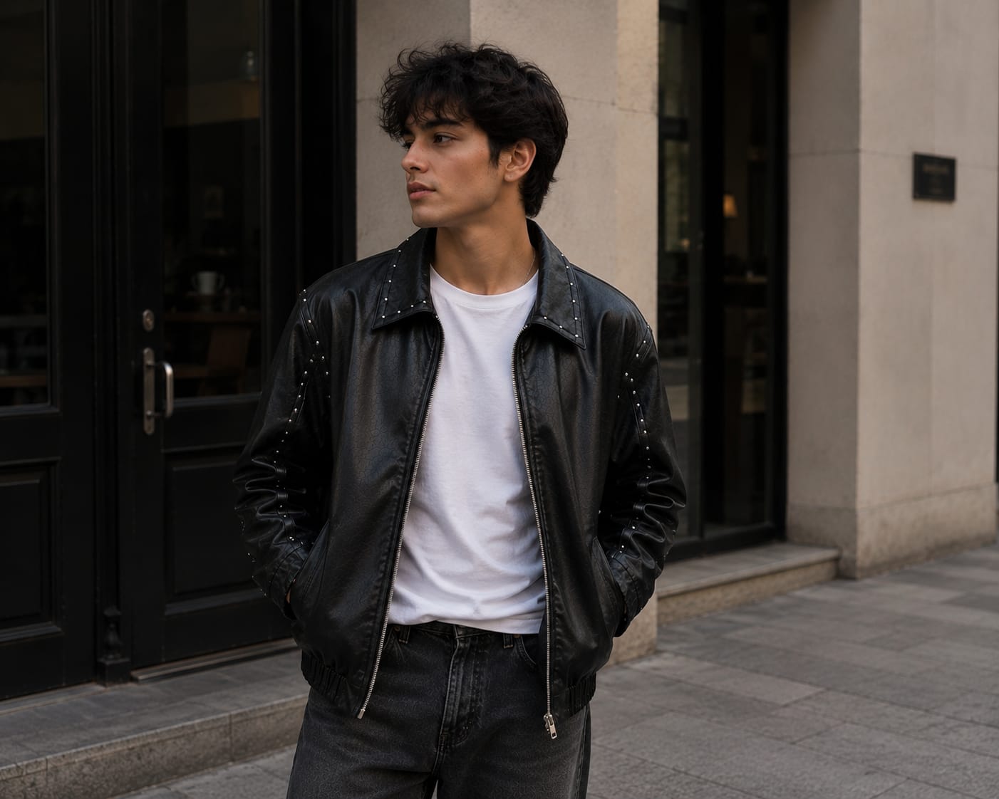 Kezual Studded Leather Jacket – Premium Streetwear