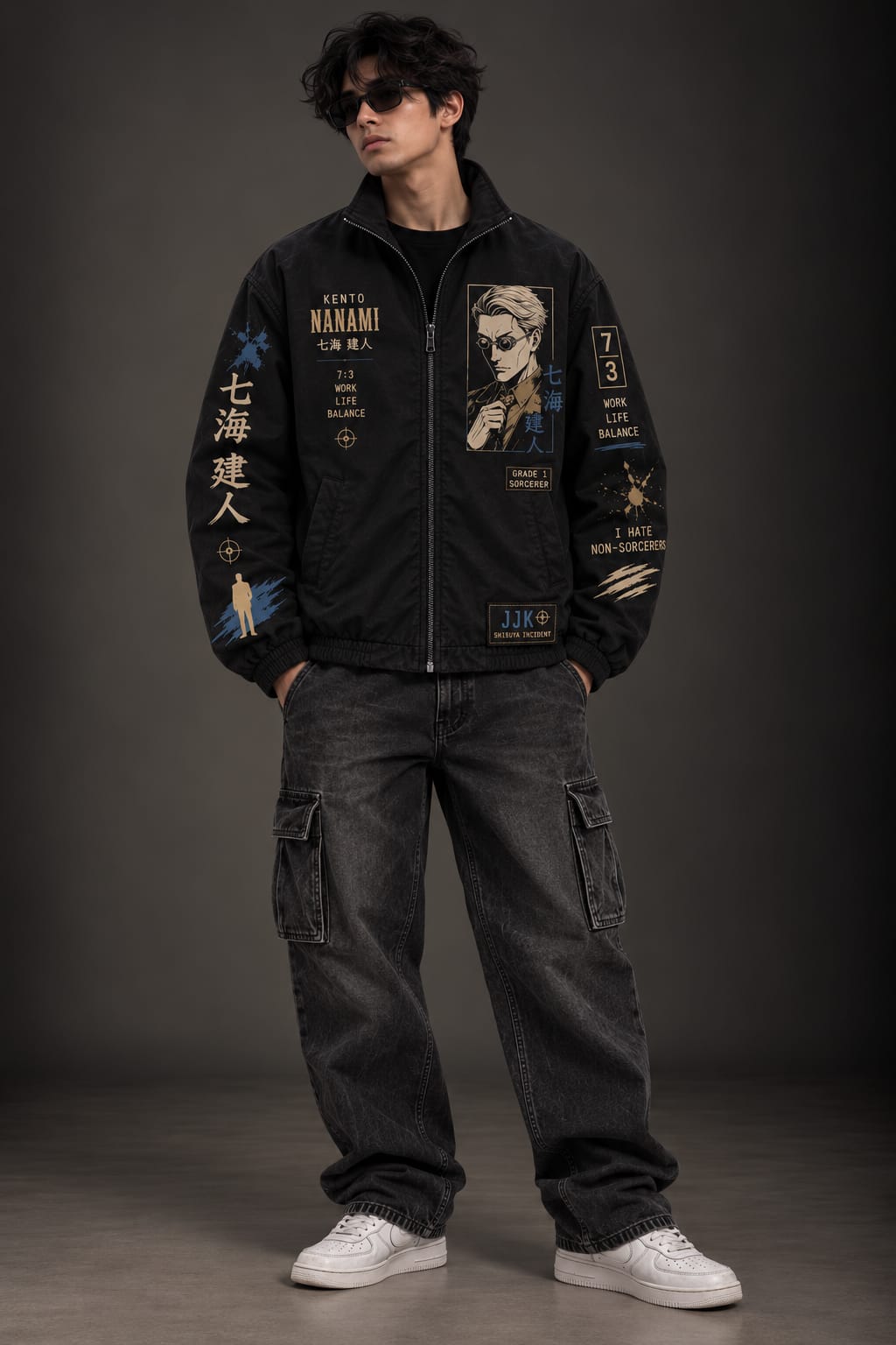 Kento Nanami Jujutsu Kaisen Black Zipper Jacket