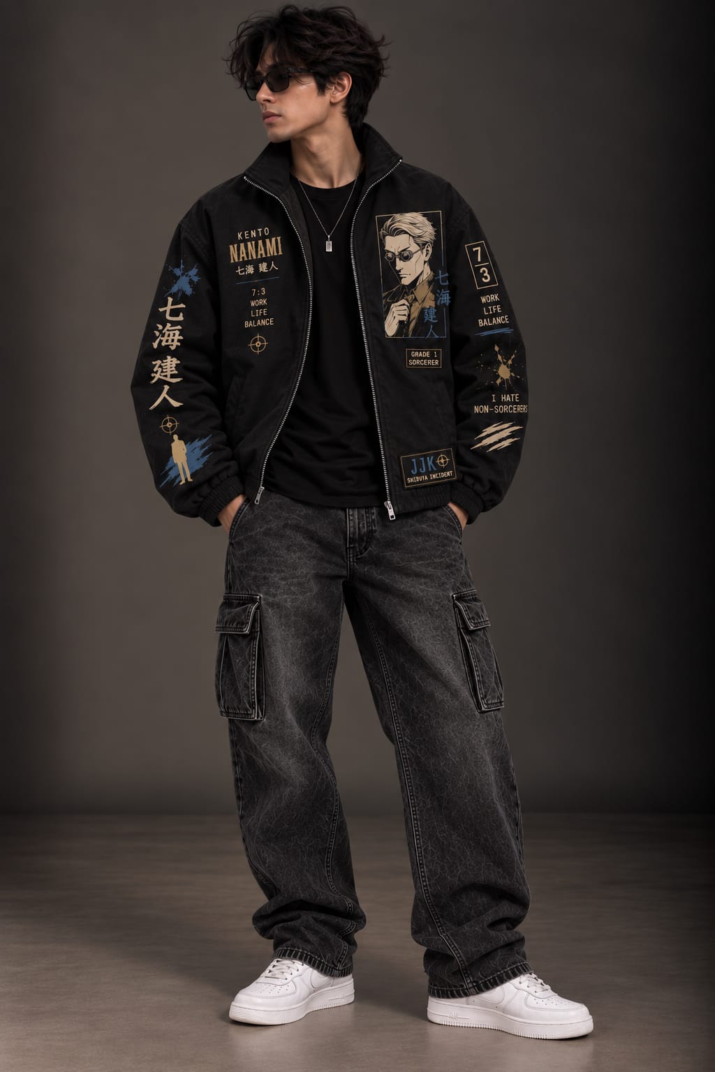 Kento Nanami Jujutsu Kaisen Black Zipper Jacket