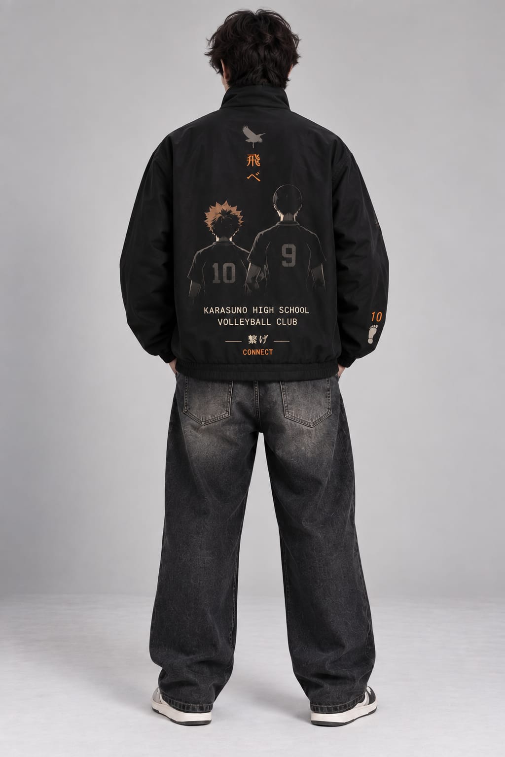 Haikyu Inpired Black Zipper Jacket