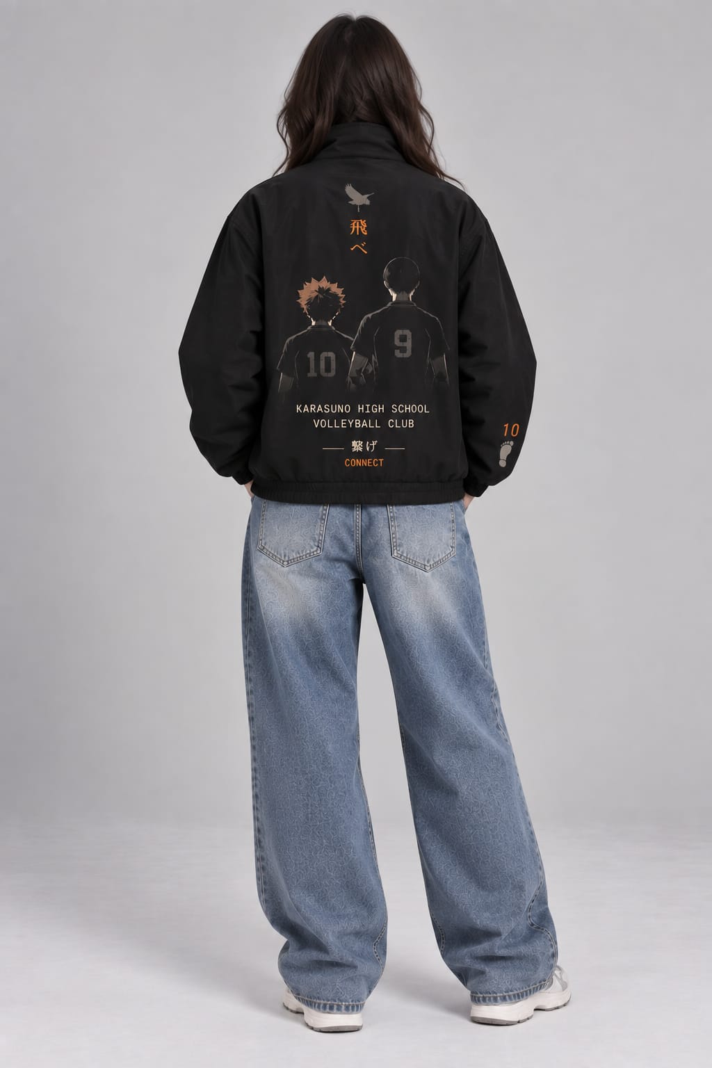 Haikyu Inpired Black Zipper Jacket