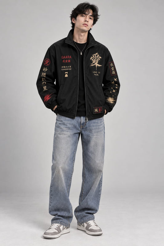 Gaara - The Fifth Hokage Black Zipper Jacket