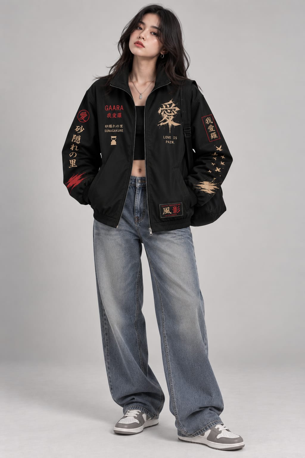 Gaara - The Fifth Hokage Black Zipper Jacket