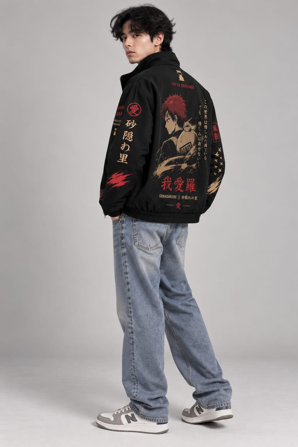 Gaara - The Fifth Hokage Black Zipper Jacket