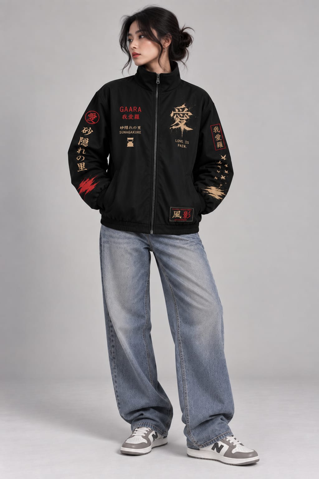 Gaara - The Fifth Hokage Black Zipper Jacket