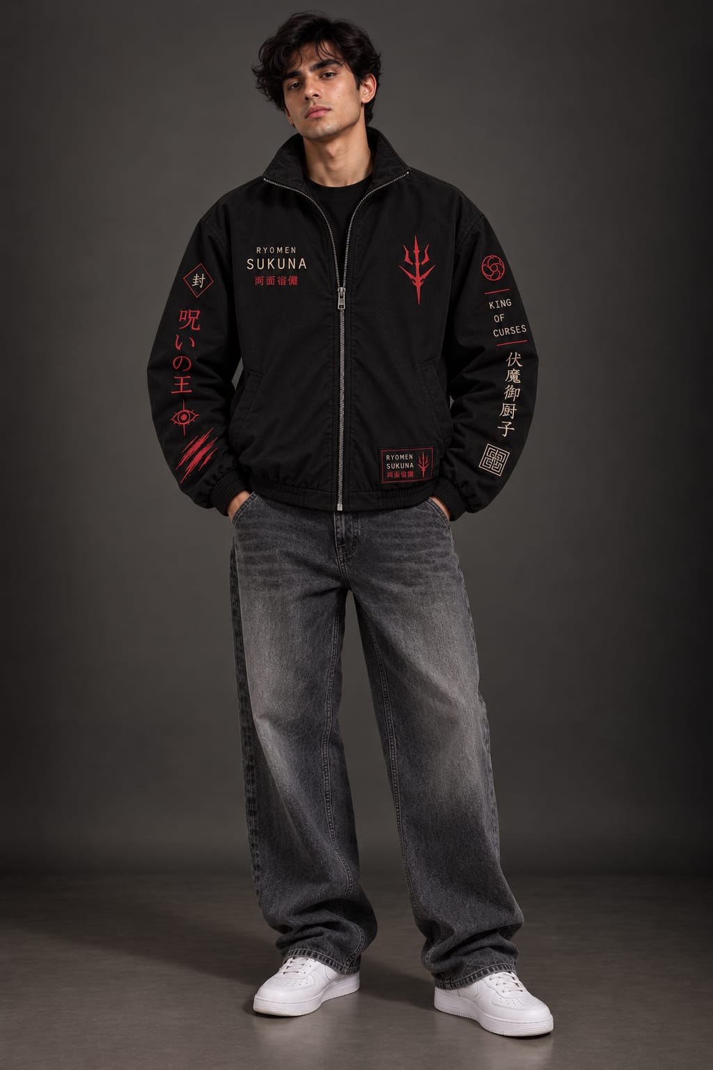 Ryomen Sukuna Jujutsu Kaisen Black Jacket