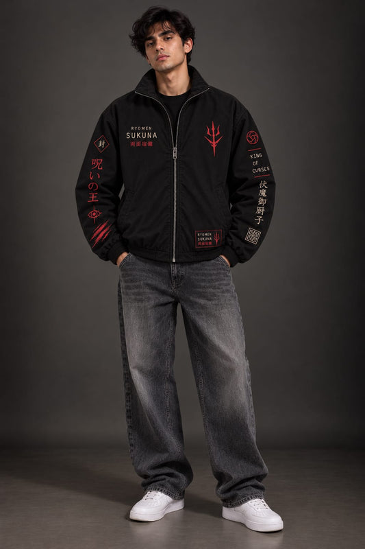 Ryomen Sukuna Jujutsu Kaisen Black Jacket