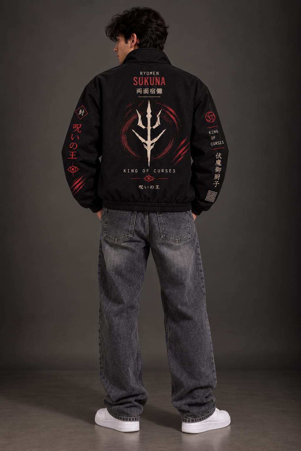Ryomen Sukuna Jujutsu Kaisen Black Jacket
