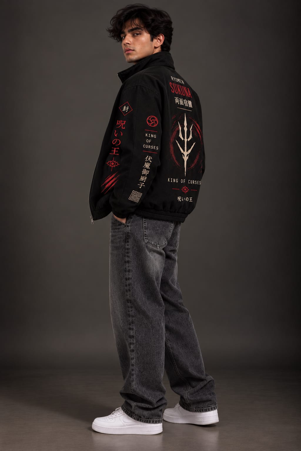 Ryomen Sukuna Jujutsu Kaisen Black Jacket