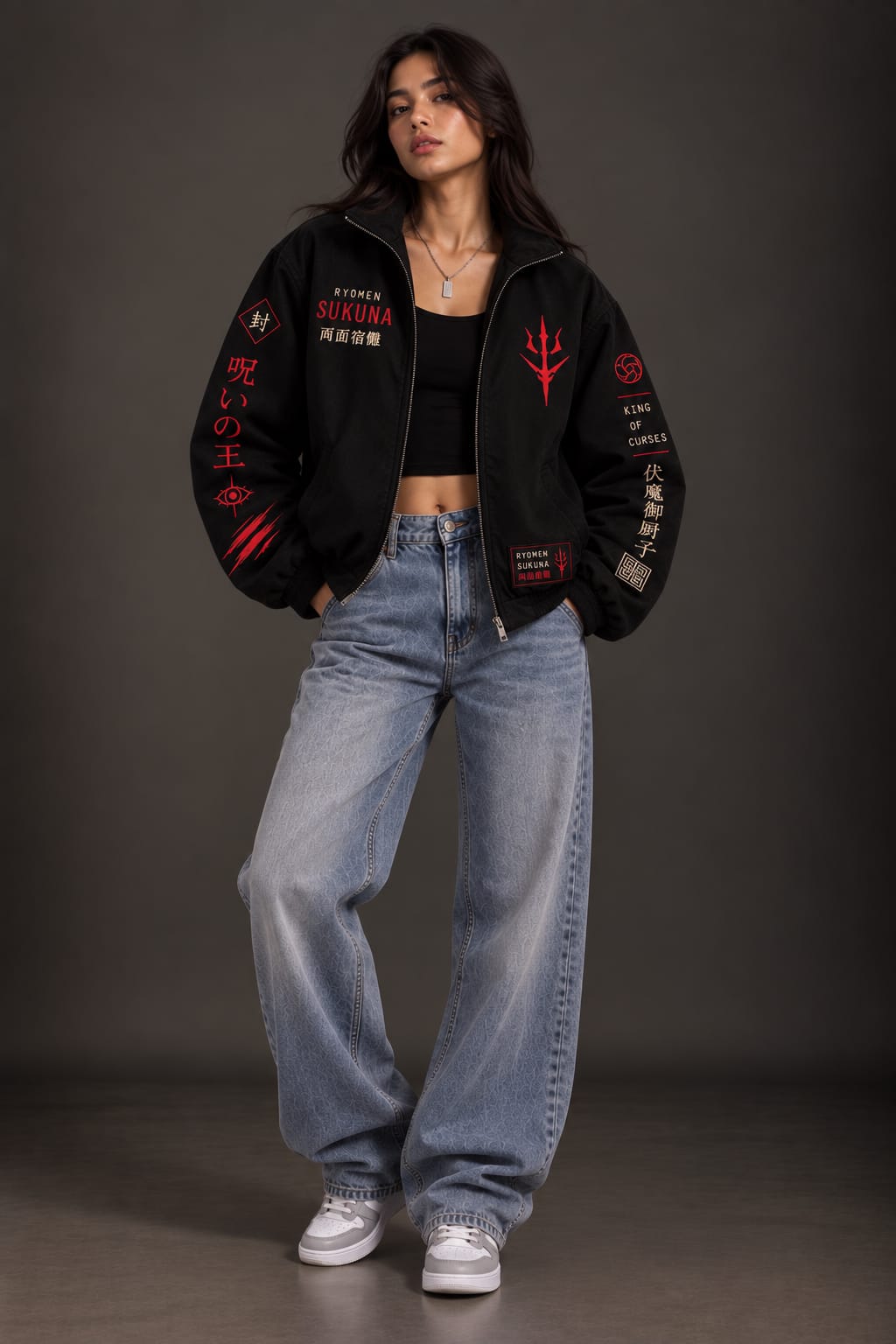 Ryomen Sukuna Jujutsu Kaisen Black Jacket