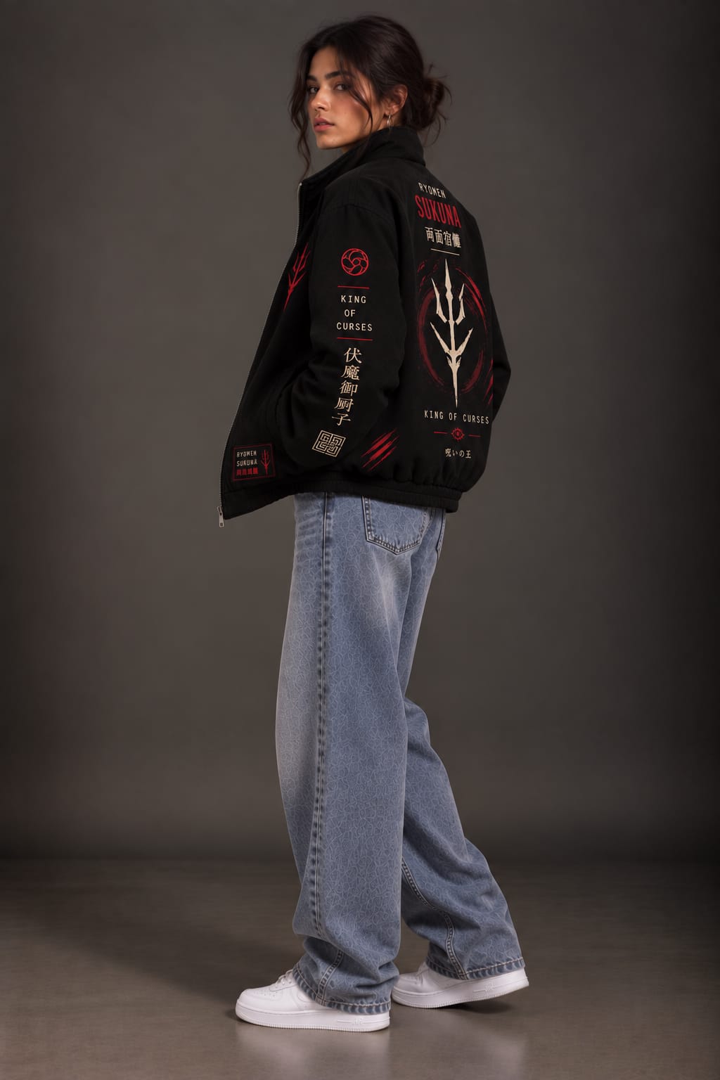 Ryomen Sukuna Jujutsu Kaisen Black Jacket