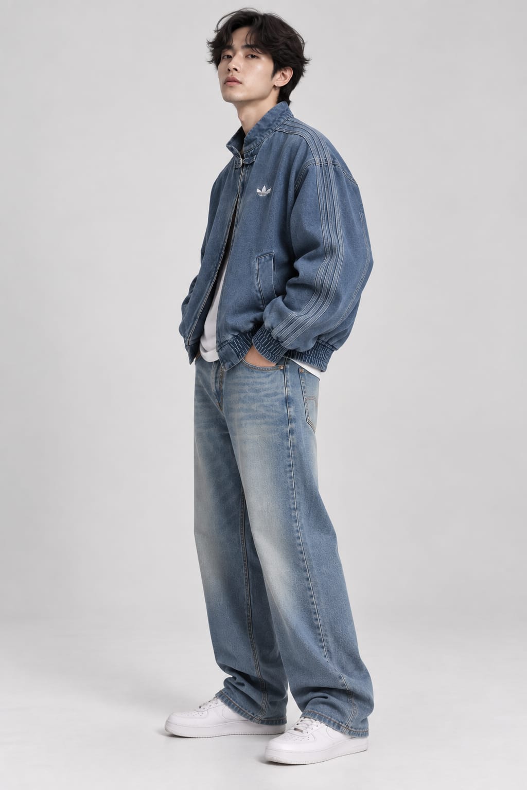 Denim Racer Moto Jacket – Oversized Streetwear | Kezual
