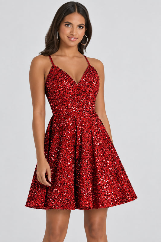 Red Sequin Dress