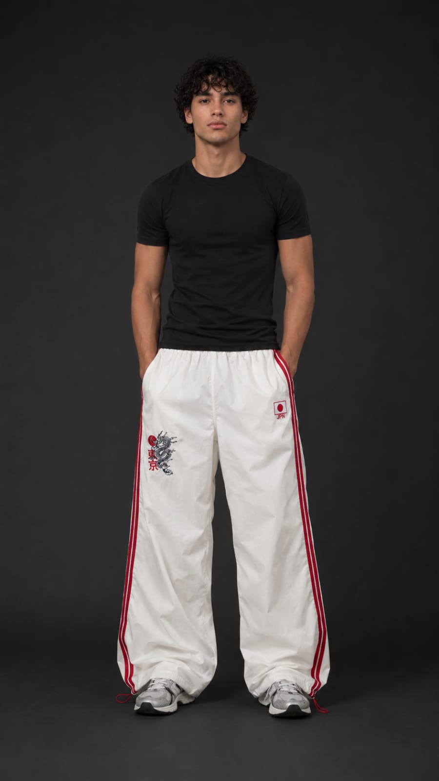 JPN Dragon Embroidered Unisex Trackpants | Kezual